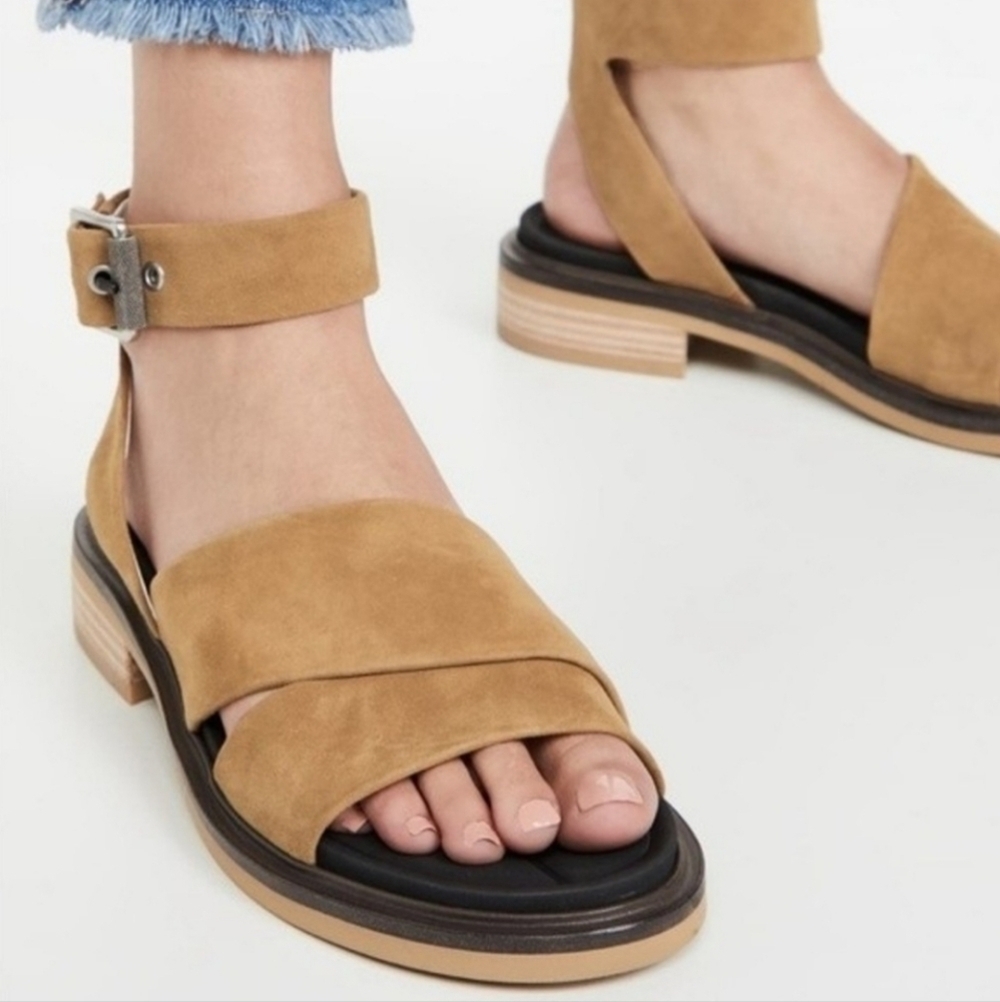RAG & BONE SLAYTON SANDAL ANKLE ITALIAN LEATHER GOLDEN BROWN Sz 8.5